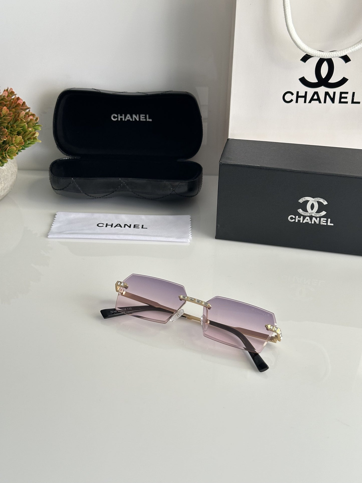 CHANEL7210 gold pink