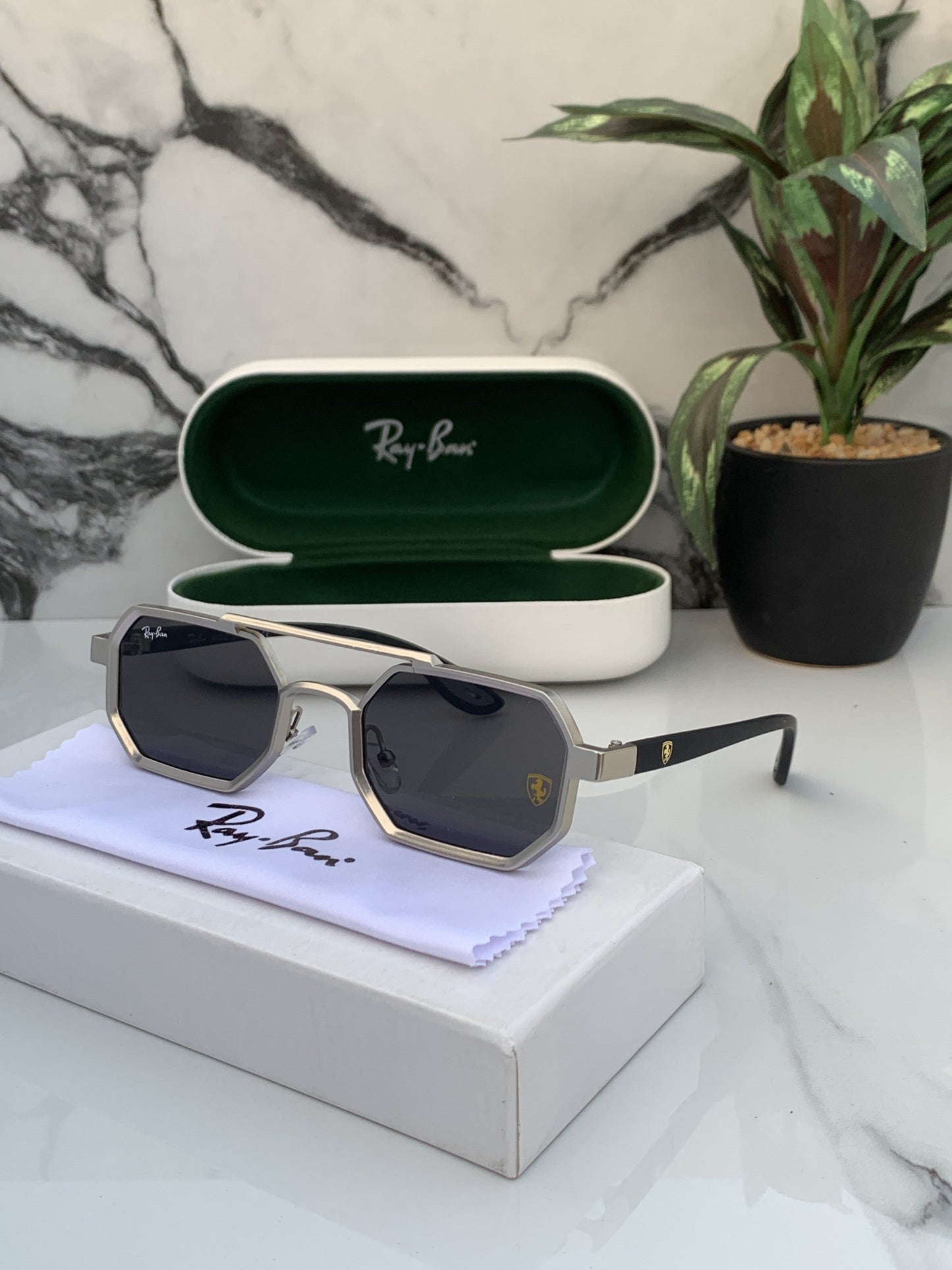 Rayban 05 silver black